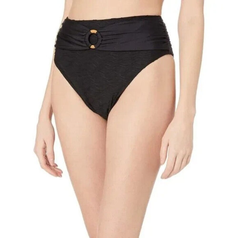 VYB NWOT M Black Mercy High Rise Ring Waist Swim Bottoms
